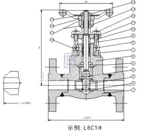 鍛鋼法蘭截止閥結構圖