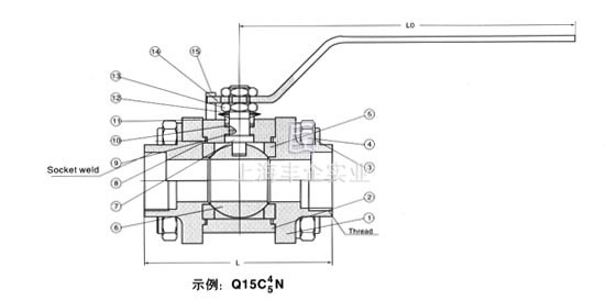 900Lb-1500Lb鍛鋼球閥 總裝圖