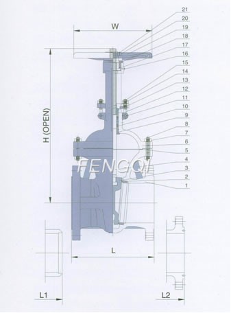 Structure of Cast Steel Gate Valve Series  