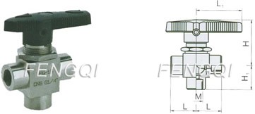 PN 6.4 MPa- Female NPT Ends- Switching (3-Way)-Dimensions