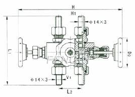 Structure of J23 SA Flowmeter Three-way Valve 