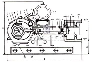 WBR型電動高溫往復(fù)泵 結(jié)構(gòu)圖