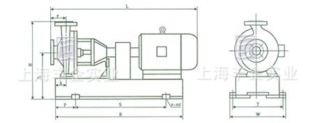 IHF氟塑料化工泵 外形及安裝尺寸表