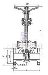 DZ41Y低溫法蘭閘閥 外形尺寸圖
