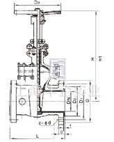 Z41F46襯里楔式閘閥 外形尺寸圖