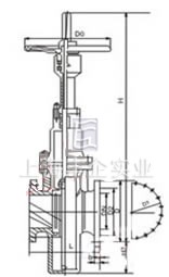 Z43/643 H/X鑄鋼平板閘閥 外形尺寸圖