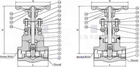 Z61/41H/X鍛鋼閘閥 結(jié)構(gòu)圖