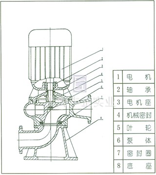 LW型直立式無堵塞排污泵 結(jié)構(gòu)圖