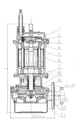 QXF潛水電泵 結(jié)構(gòu)簡圖