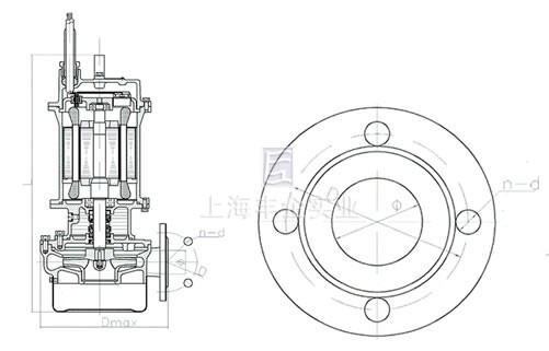 QXF25-9-1.1型全不銹鋼潛水電泵 外形尺寸圖