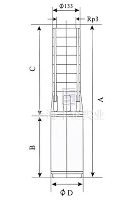 SP30不銹鋼多級深井潛水電泵外形尺寸圖