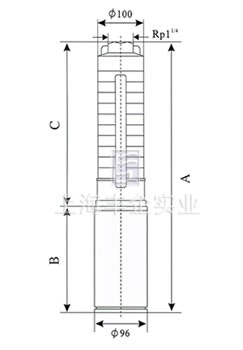 SP3不銹鋼多級深井潛水電泵外形尺寸圖