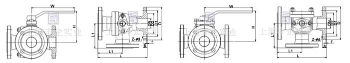 Q44/Q45法蘭連接L型、T型(44)/(45)三通球閥 結(jié)構(gòu)圖