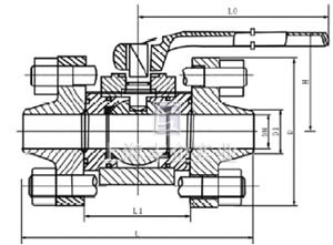 Q61 F/N-160/320 C/P高壓焊接球閥結(jié)構(gòu)圖