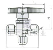 Q94SAF-64卡套式三通球閥 結(jié)構(gòu)圖