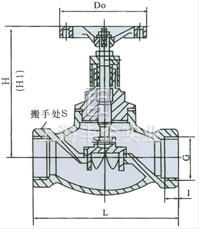 T40H 大連式手動(dòng)調(diào)節(jié)閥 外形尺寸圖1