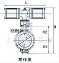 氣動薄膜、活塞調(diào)節(jié)蝶閥外形尺寸圖1