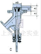 氣動(dòng)罐底調(diào)節(jié)閥 外形尺寸圖1