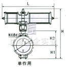 氣動活塞調(diào)節(jié)蝶閥 結(jié)構(gòu)圖1