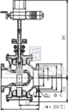Y945H/Y型電動雙閥座蒸汽減壓閥 外形尺寸圖