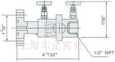 EN5-11 SS-M5F8-FL 法蘭五閥組 外形尺寸圖