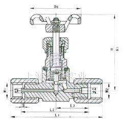 JJM1-1.6/32P型針型閥 外形尺寸圖