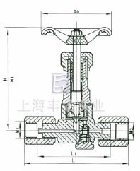 JJM8-1.6/32P型壓力表針型閥 外形尺寸圖