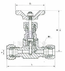 JJY1-1.6/32P型卡套式針型閥 外形尺寸圖