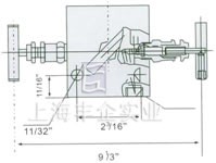 EN5-4 SS-M2F8內(nèi)螺紋三閥組 外形尺寸圖