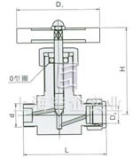 QJ-2氣動(dòng)管路截止閥 外形尺寸圖