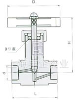 QJ-4內(nèi)螺紋氣動管路截止閥 外形尺寸圖