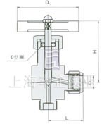 QJ-6角式外螺紋氣動(dòng)管路截止閥 外形尺寸圖