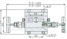 EN5-8 1151型三閥組 外形尺寸圖