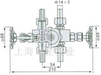 EN5-7 J23SA三閥組 外形尺寸圖