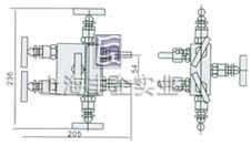 EN5-3 WF1/2型五閥組 外形尺寸圖
