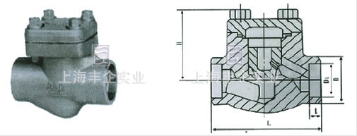 H61H/Y承插焊鍛鋼止回閥外形尺寸圖