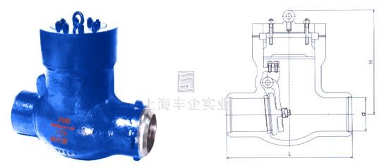 H64Y國標(biāo)電站止回閥外形尺寸圖