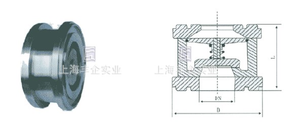 H72對(duì)夾升降式止回閥外形尺寸圖