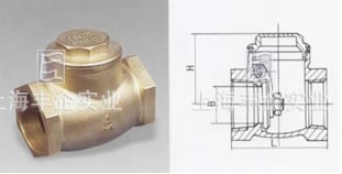 H14W-16T黃銅螺紋旋啟式止回閥外形尺寸圖